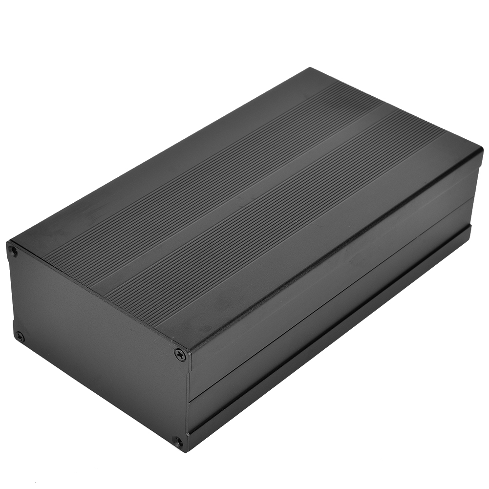 Gehäuse Aus Aluminiumlegierung, Schwarz Sandgestrahlt, Zum Schutz Elektronischer Bauteile, Abmessungen: 55 X 106 X 200 Mm