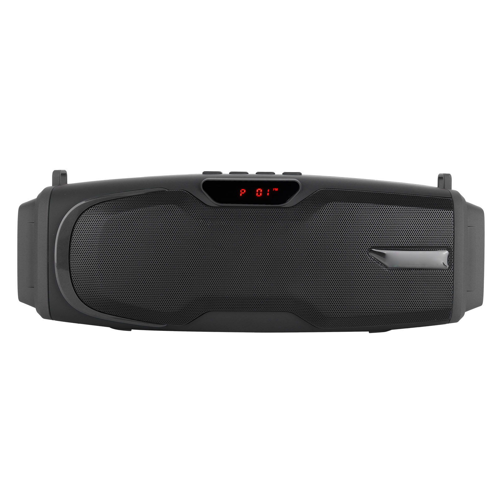 Leistungsstarker, Tragbarer Bluetooth-lautsprecher Mit Tiefen Bässen, Display Und Mikrofon, Schwarz