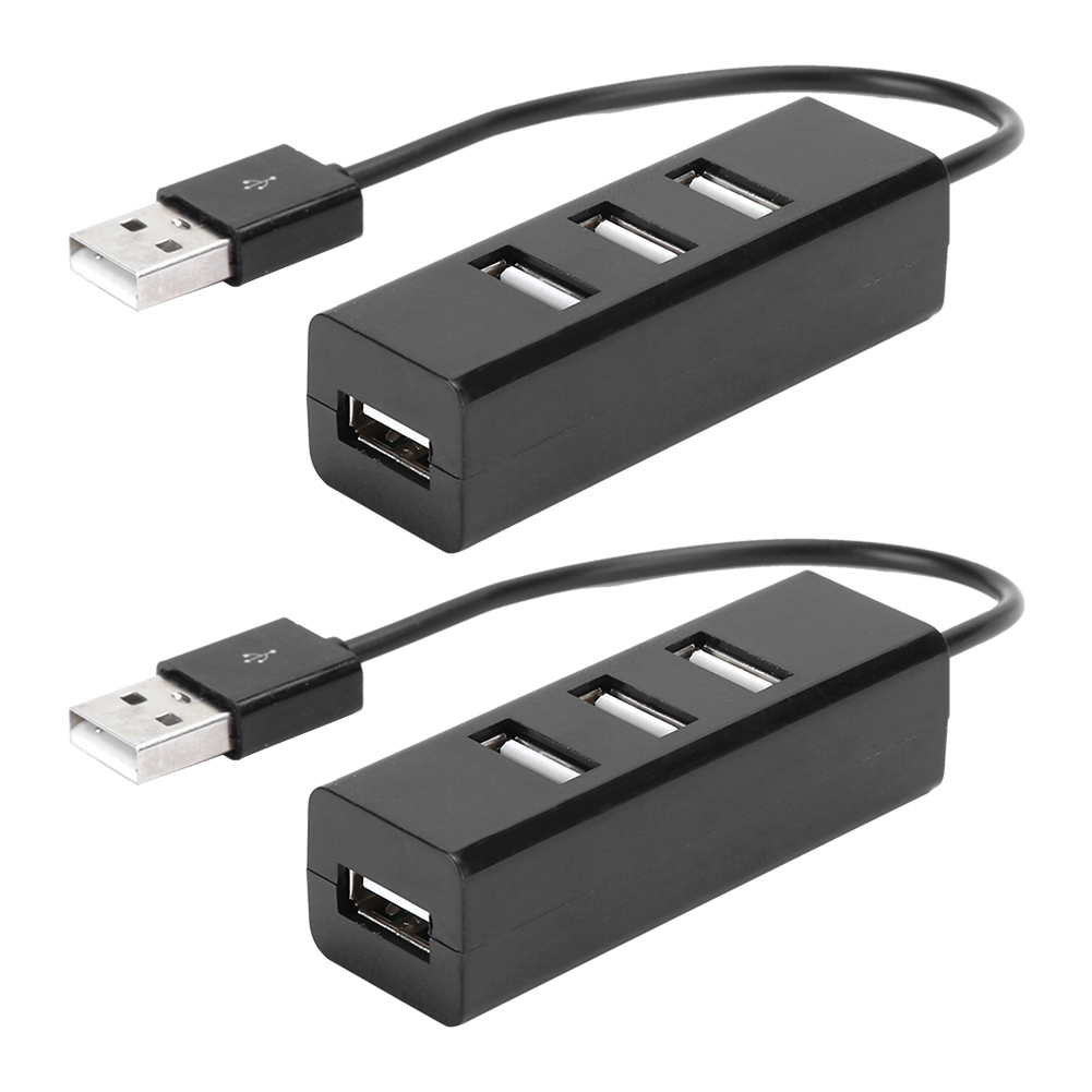 2er-pack Schwarze 4-port Usb 2.0 Hubs (1 Auf 4) Für Desktop-computer, Laptops Und Mobile Festplatten (4 Usb-schnittstellen, Schwarz)
