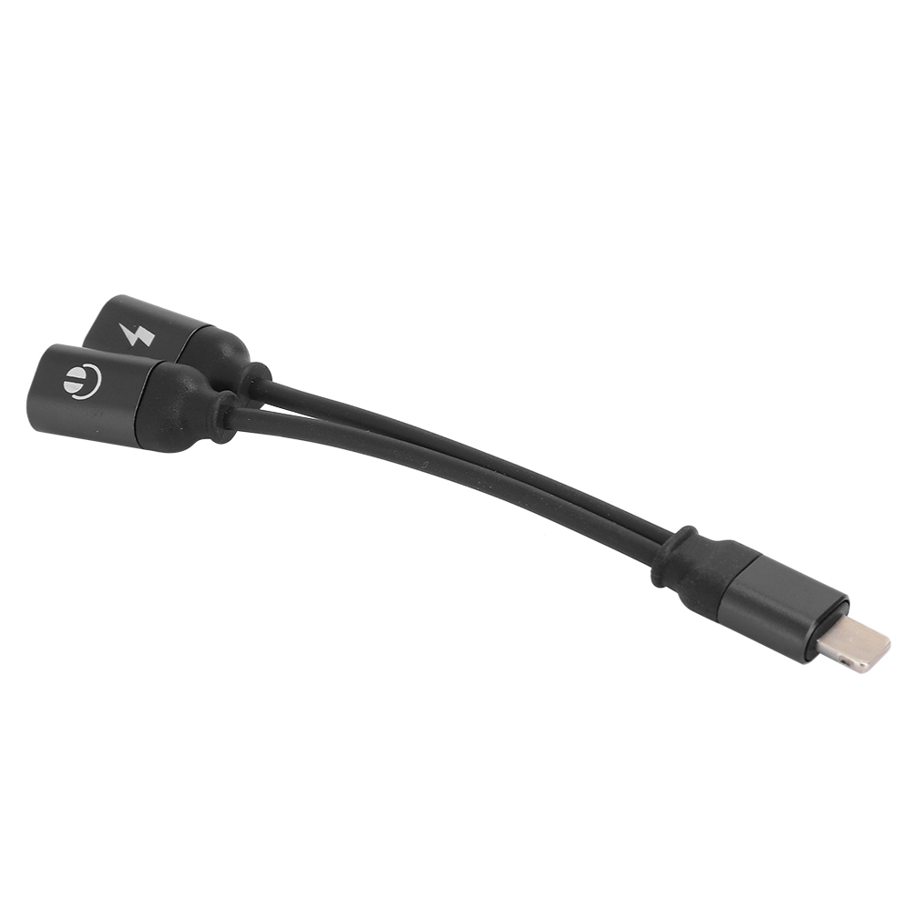 2-in-1-kopfhörer-ladeadapter, Aluminiumlegierung, Plug-and-play-kabel, Dual-port Für Ios, Schwarz