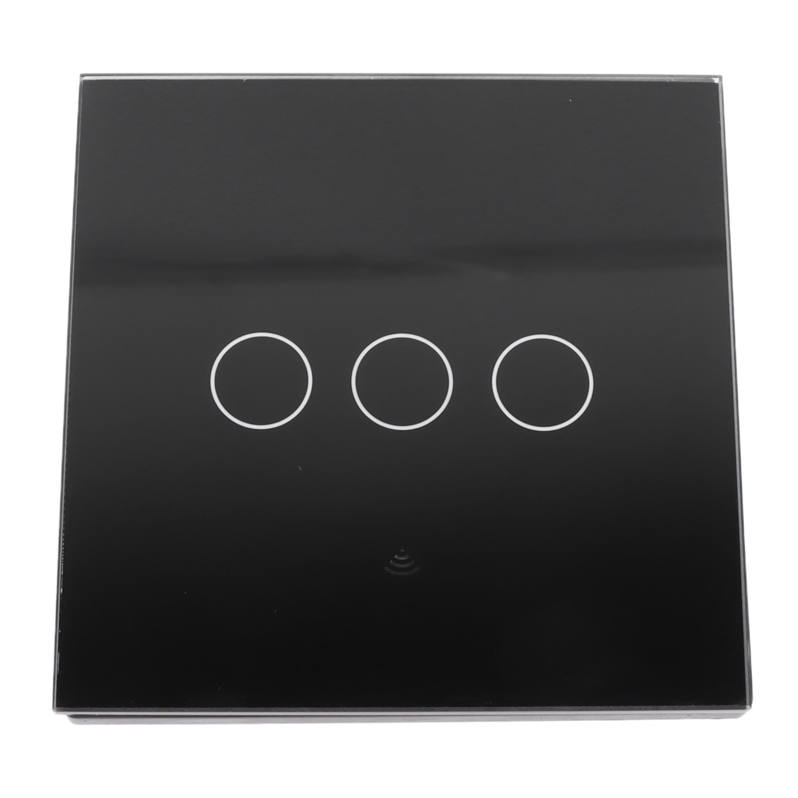 Intelligenter Wlan-touch-wandschalter Mit 3 Tasten, Typ 86, Mit Verstärkter Glasplatte, Eu-stecker 100–240 V, Schwarz
