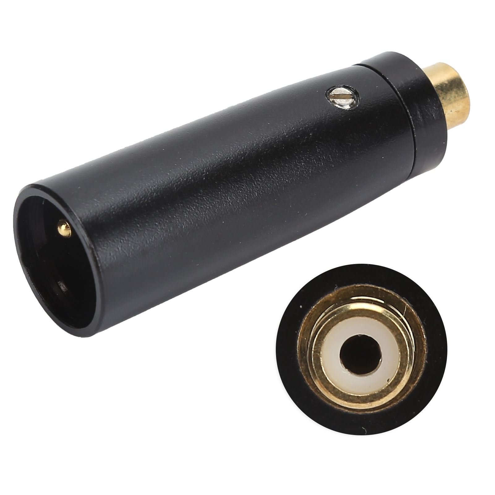 Vergoldeter Rca-buchse-auf-xlr-stecker-adapter, Audioanschluss Für Mikrofon Und Mischpult, Schwarz