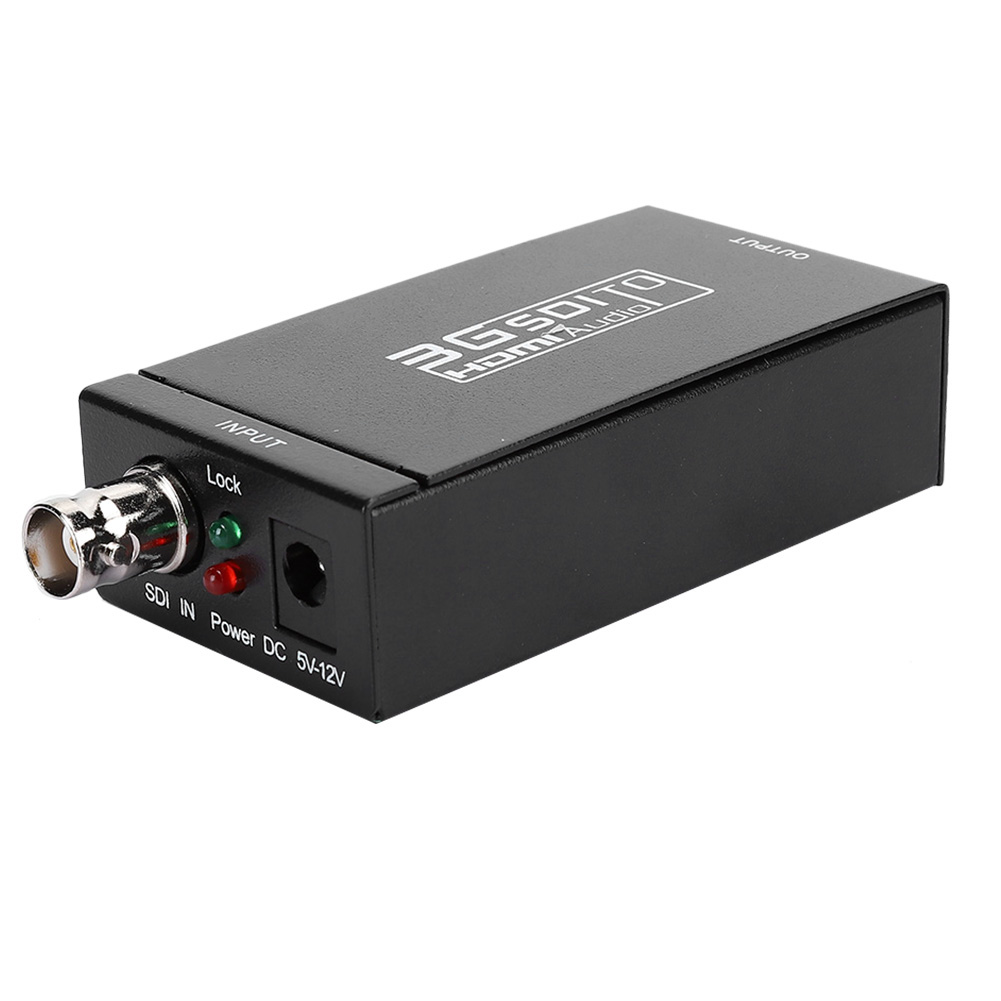 Sdi-zu-hdmi-konverter Für Kamera Und Fernseher, Schwarze Hd-umschaltbox, 3g-sdi-schnittstelle, Hdmi 1.3-kompatibel, 110–240 V, Eu-stecker
