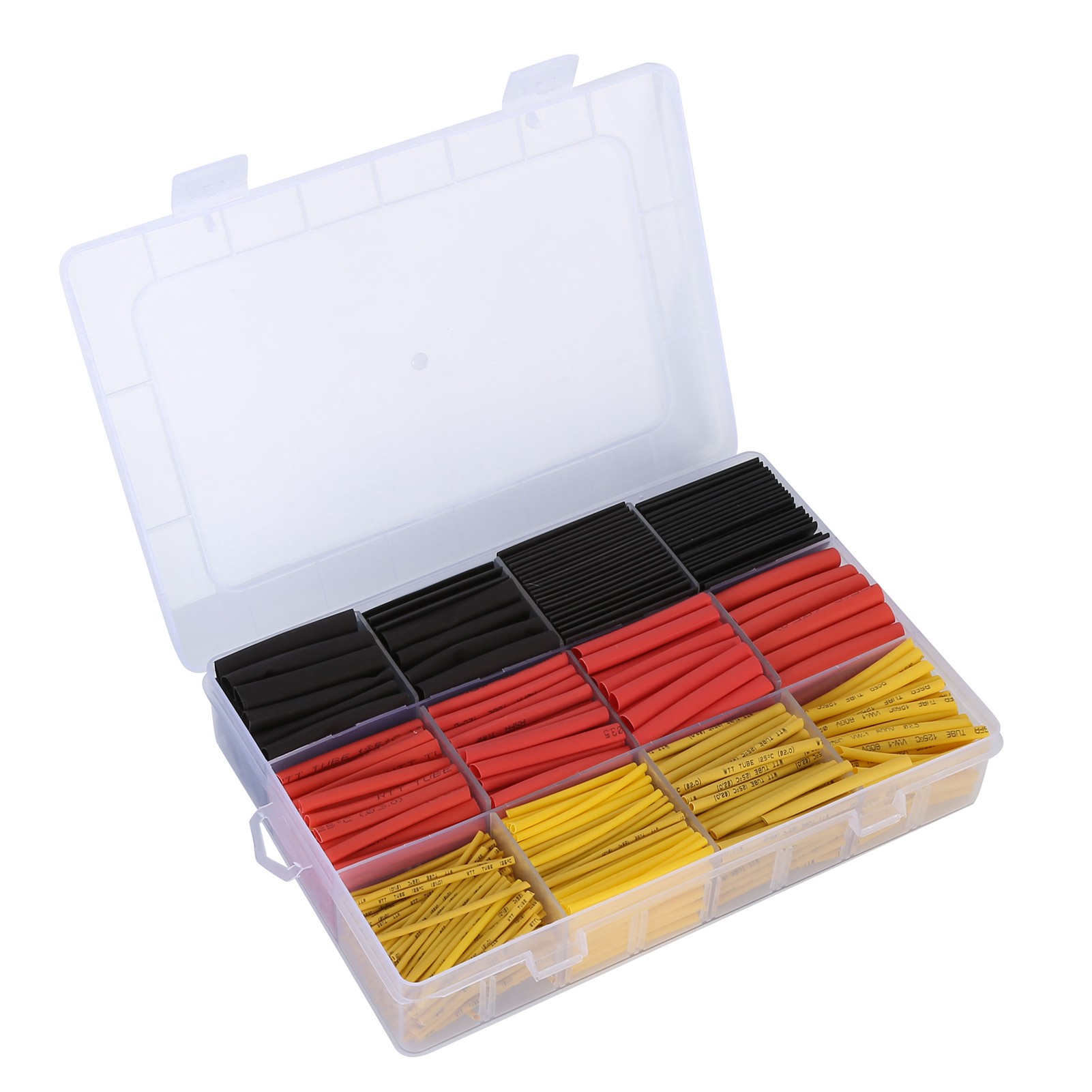 Packung Mit 800 Roten, Gelben Und Schwarzen Isolierschrumpfschläuchen Zum Schutz Von Kabeln.