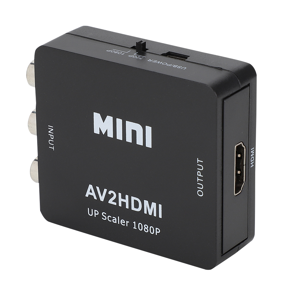 Usb-betriebener 1080p Av-zu-hdmi-hd-videokonverter Für Set-top-boxen, Dvd- Und Vcd-player, Spielekonsolen (schwarz)