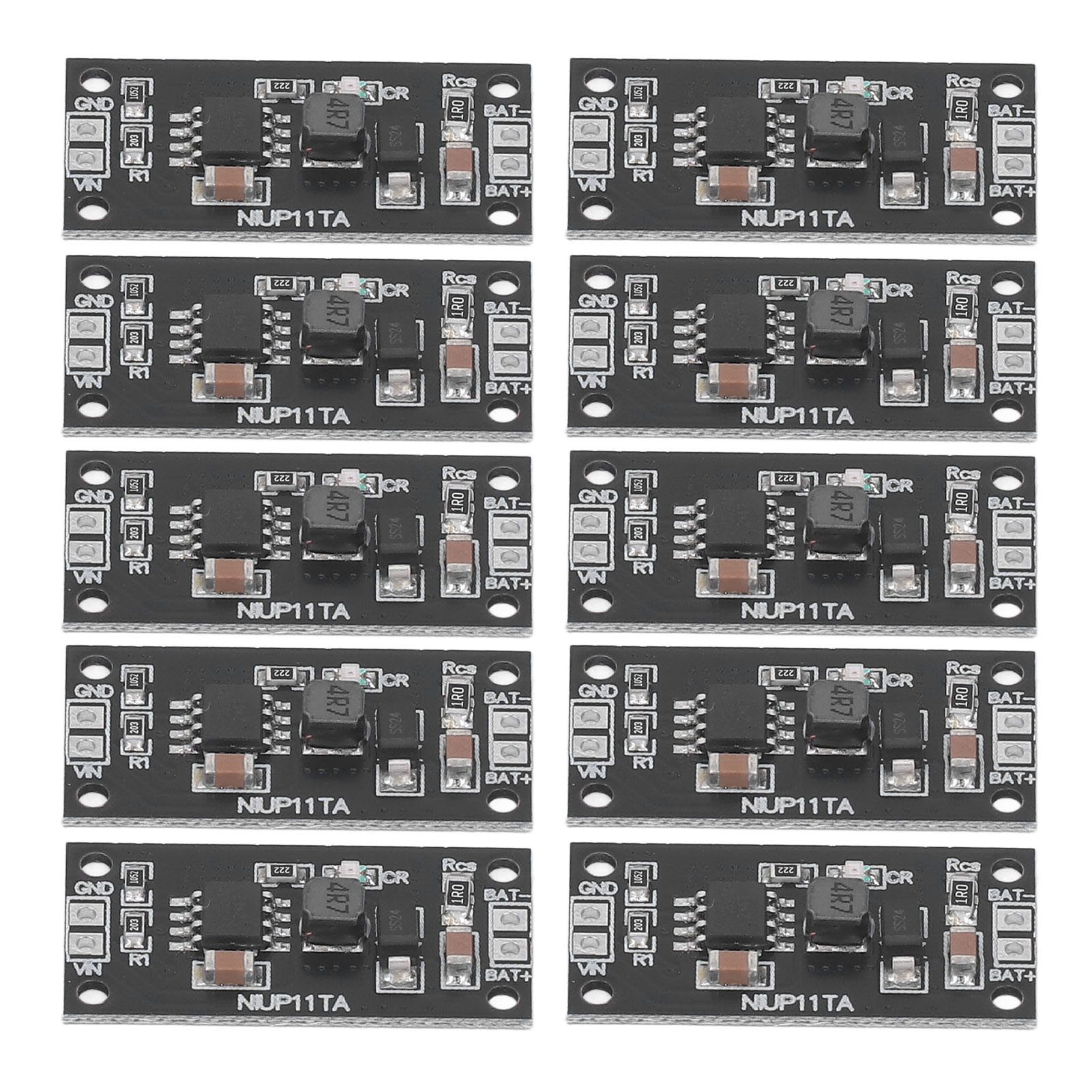 Packung Mit 10 Nimh 3s-akkulademodulen (leiterplatte) Für 5v-gleichstromnetzteil, Schwarz