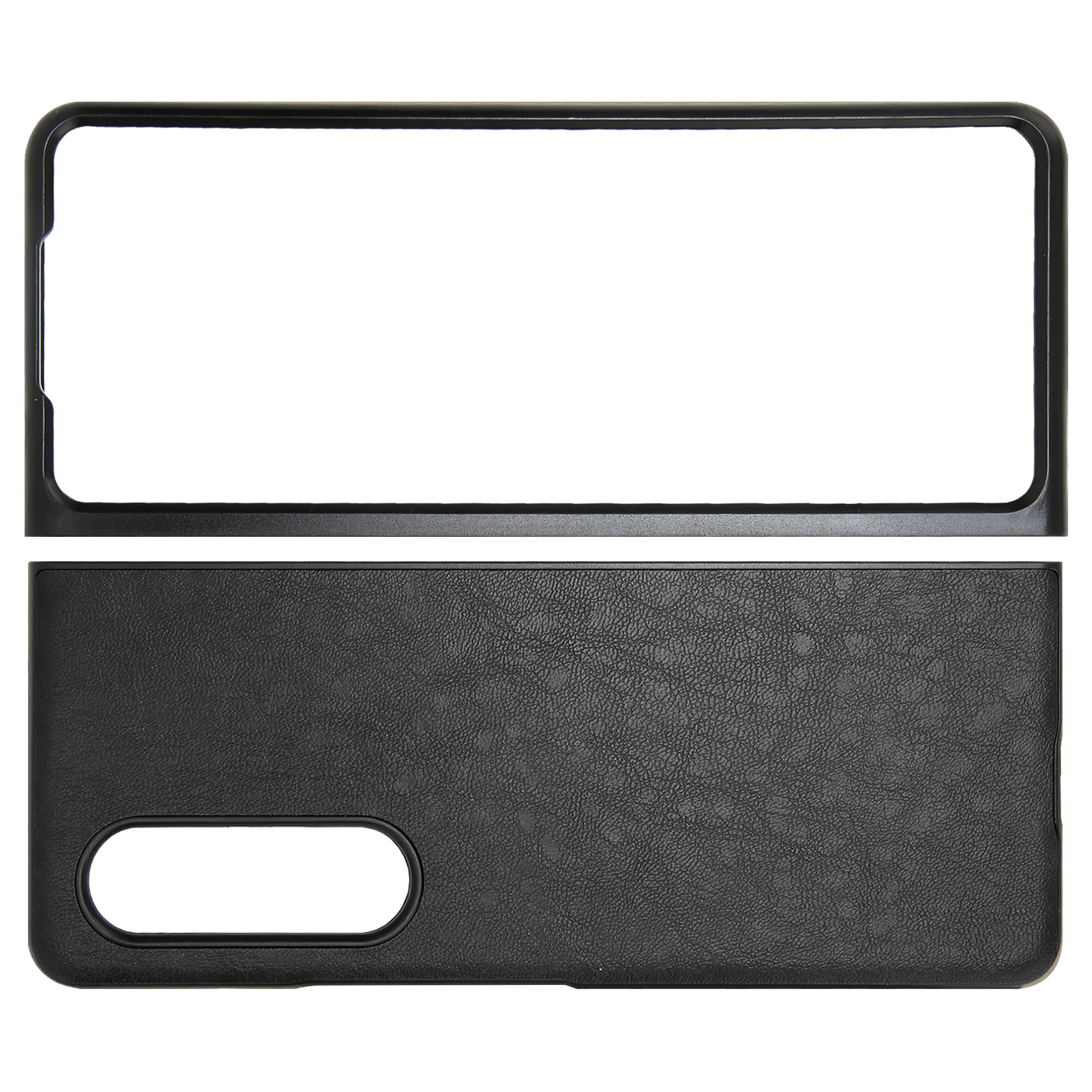 Professionelle Handyhülle Aus Pu-leder Für Galaxy Z Fold 3, Kratzfest, Mit Faltbarem Displayschutz, Schwarz