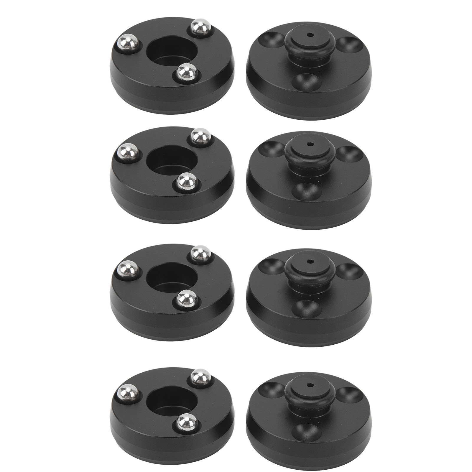Schwingungsdämpferfüße Aus Aluminium (39 X 24 Mm) Mit Kugellagern Für Hifi-lautsprecher, Subwoofer, Cd-/dvd-player Und Verstärker (if4023b), Schwarz