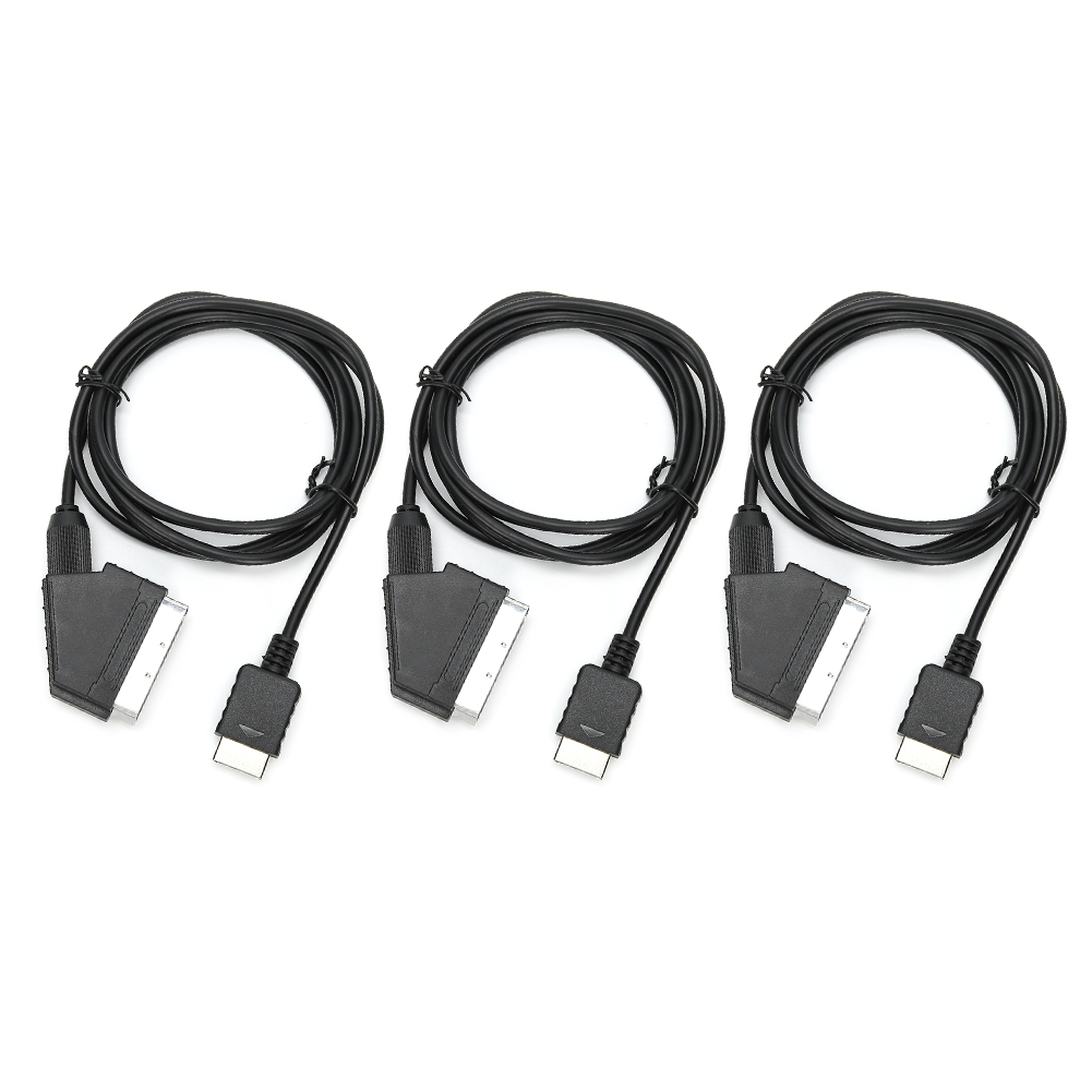 Packung Mit 3 Professionellen Rgb-scart-audiokabeln, Kompatibel Mit Den Sony Ps2/ps3-spielkonsolen.