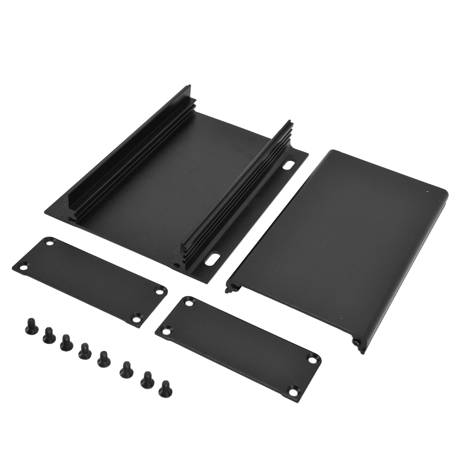 Elektrisches Gehäuse Aus Aluminiumlegierung Für Projekte, Unterteilter Kasten 25 X 84 X 110 Mm, Mattschwarze Platte