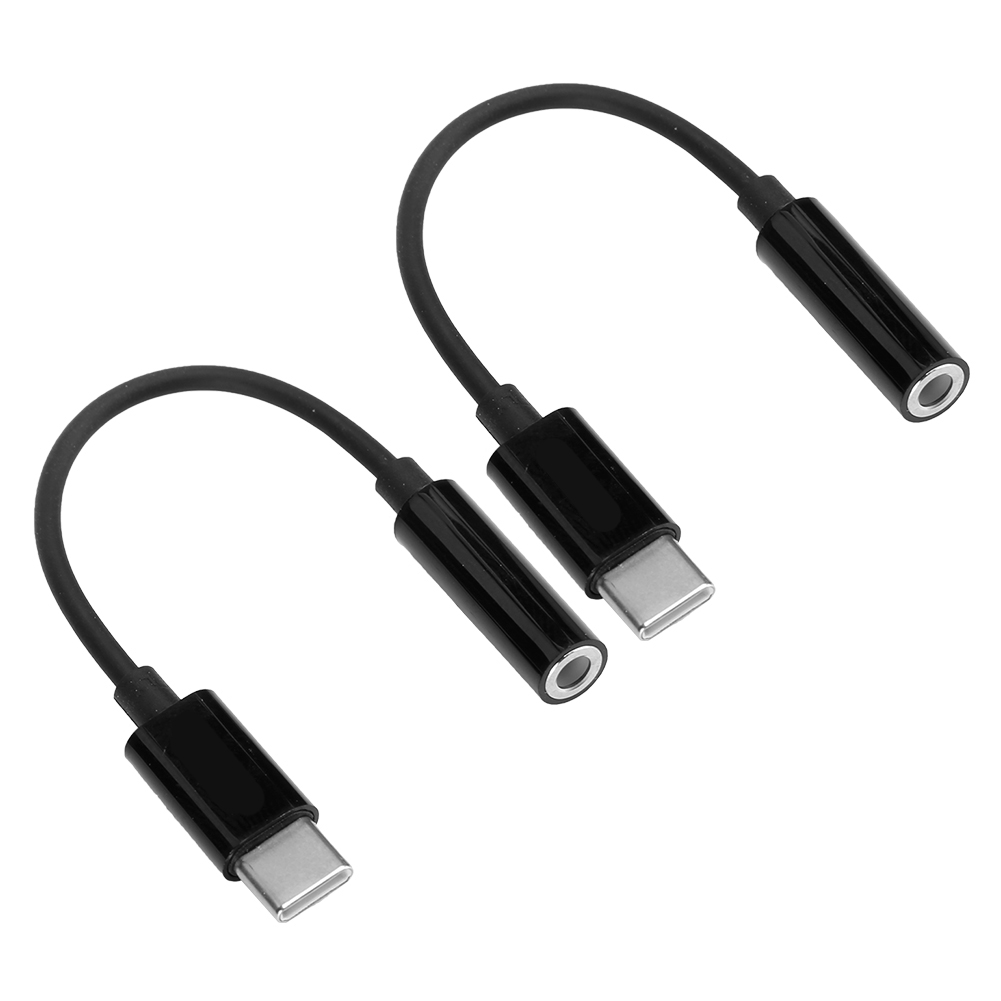 2er-pack Usb-c-auf-3,5-mm-kopfhöreranschluss-audioadapterkabel Für Pixel/samsung Galaxy (schwarz)