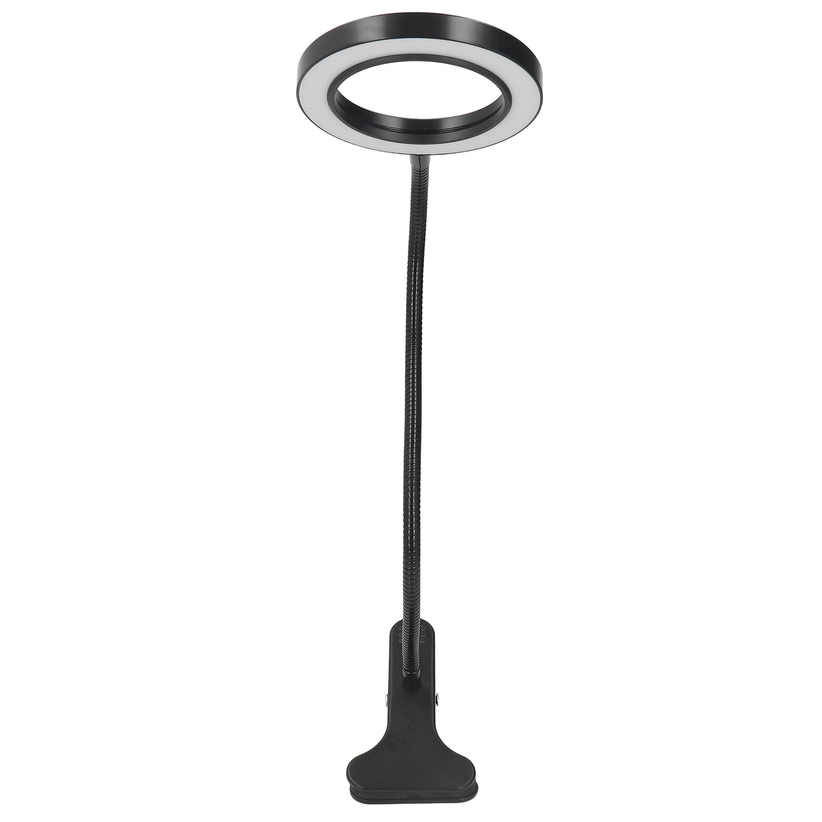 Led-ring-schreibtischlampe Mit Klemme, 3 Farben, 10 Helligkeitsstufen, Flexiblem Schwanenhals, Usb-stromversorgung, Mit Fernbedienung