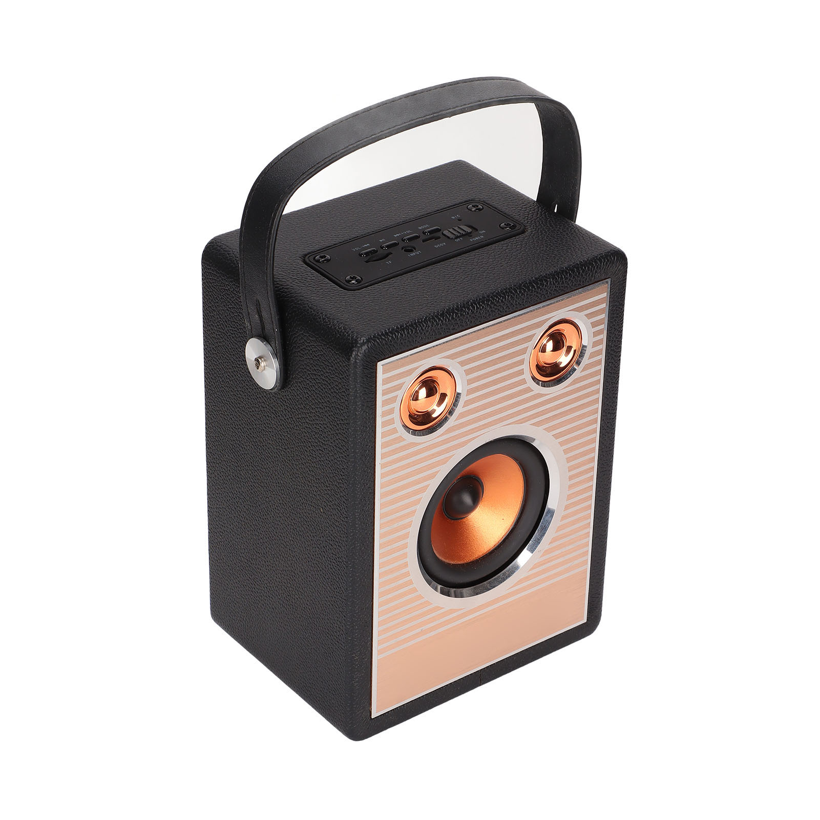 Wiederaufladbarer Bluetooth-lautsprecher Mit Speicherkarte Und Aux-eingang, Tragbar Und Kabellos, Retro-stil, Mit Griff, Schwarz (exportversion).