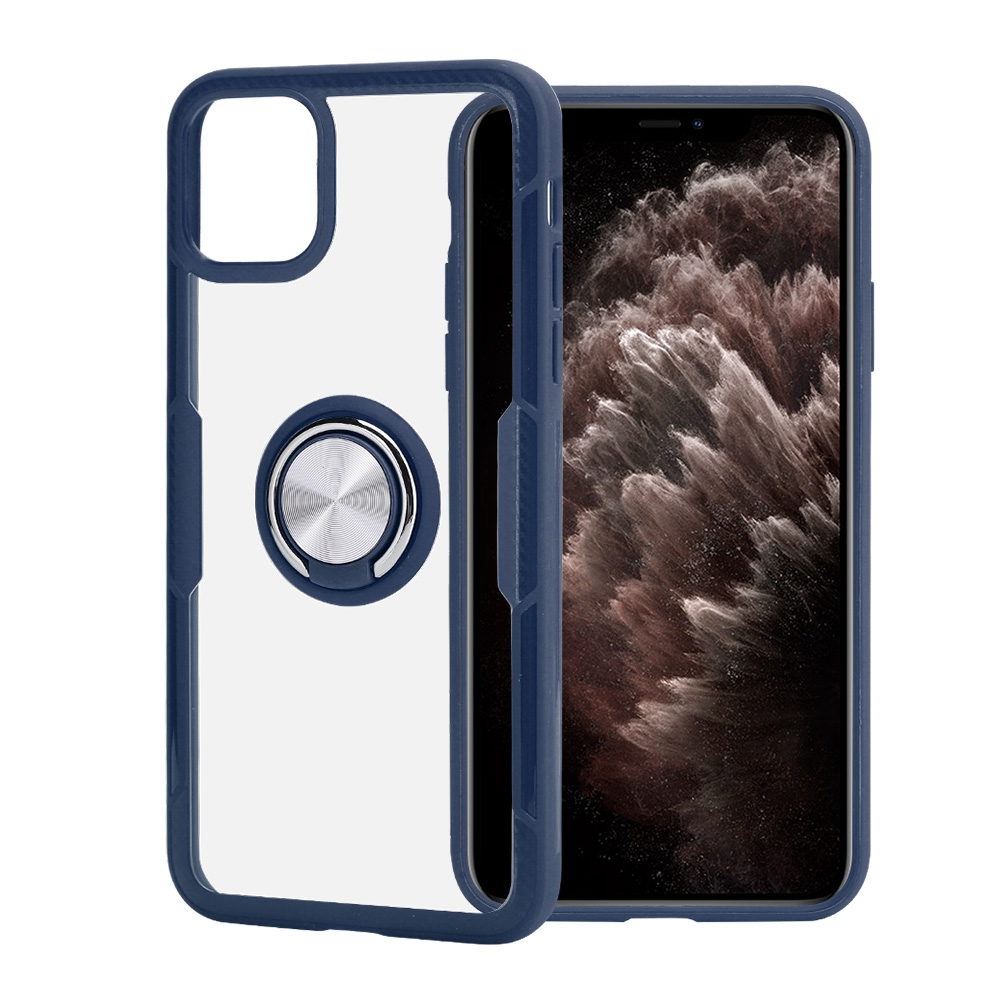 Stoßfeste, Transparente Schutzhülle Mit Magnetring Für Ios 11 Pro Max, Dunkelblau, Kompatibel Mit Ios 11 Pro Max (6,5 Zoll)