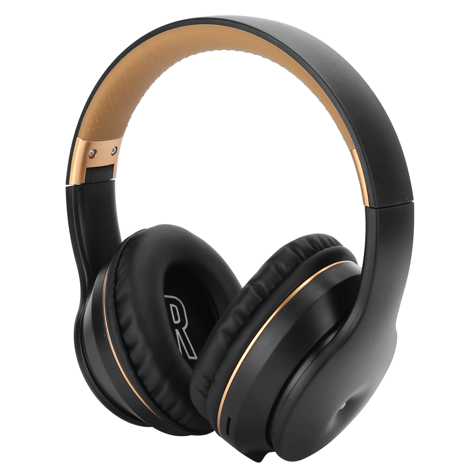 Kabellose Bluetooth-stereo-kopfhörer Für Mp3-wiedergabe, Musik, Spiele Und Computer. Kompatibel Mit Speicherkarten. Schwarz Und Gold.