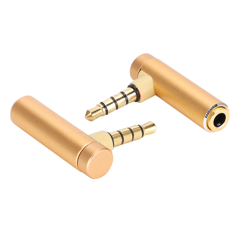 Packung Mit 2 Abgewinkelten 3,5-mm-klinkenstecker-auf-klinkenbuchse-audioadaptern Für Stereo-kopfhörer (vergoldeter Klinkenstecker).