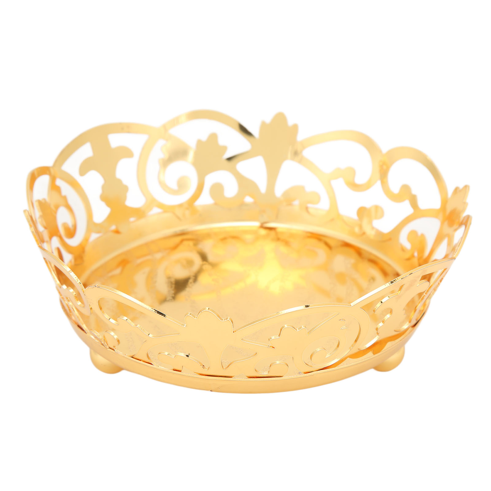 Goldene Bonboniere Im Nordischen Stil Aus Vergoldeter Zinklegierung, Ideal Für Süßigkeiten, Appetithäppchen, Gewürze Und Obst. Tischdekoration Für Bars, Wohnungen Oder Partys.