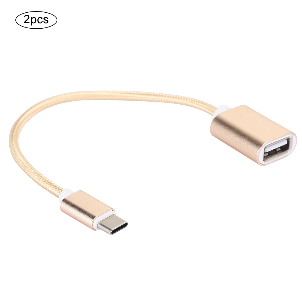 2er-pack Usb-typ-c-kabel, Usb-gehäuse, Usb-kartenleser, Otg-adapter, Gold