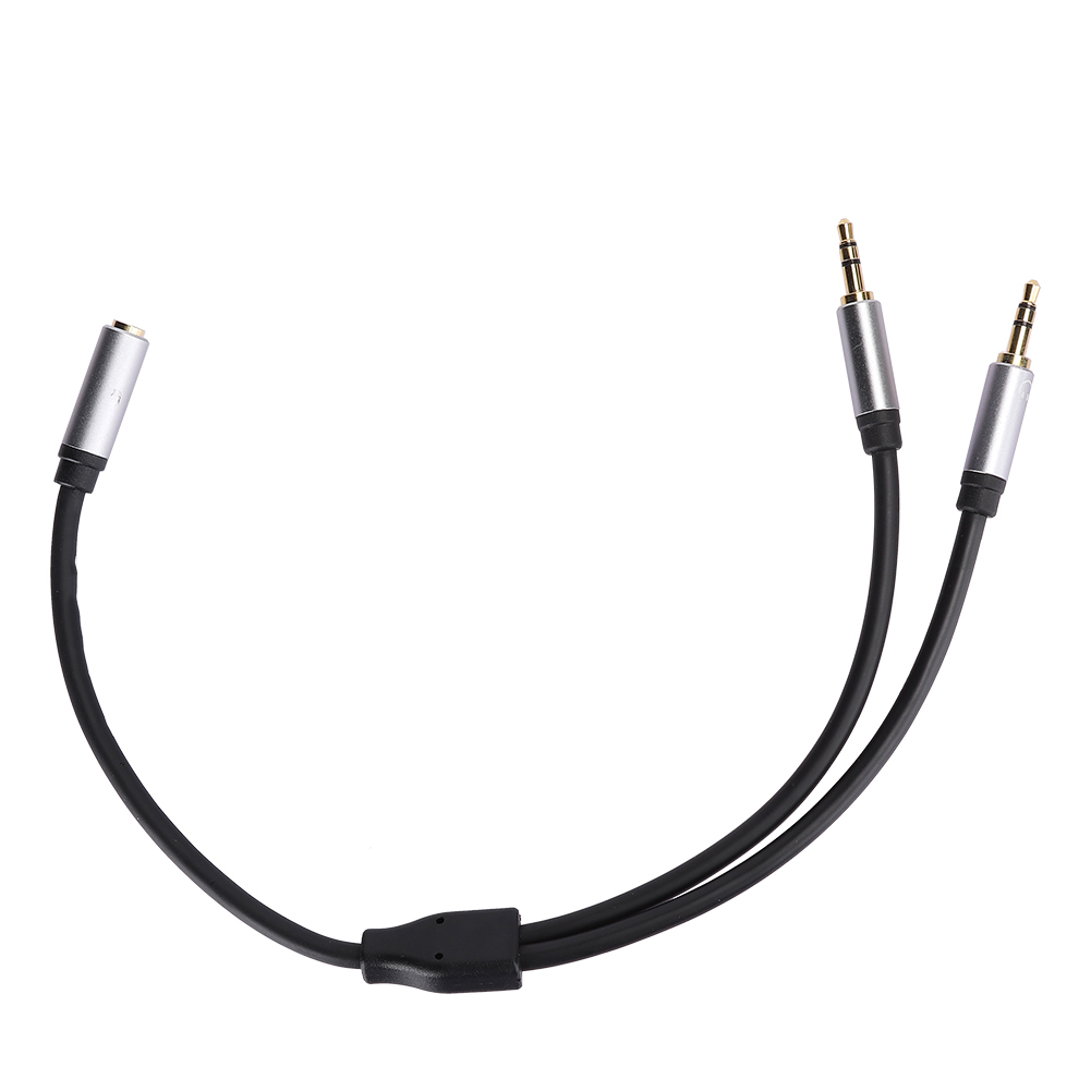Aux 3,5-mm-audiokabel (eine Buchse Auf Zwei Stecker), 2-in-1, Für Tv Und Autoverstärker, Silber, 0,3 M