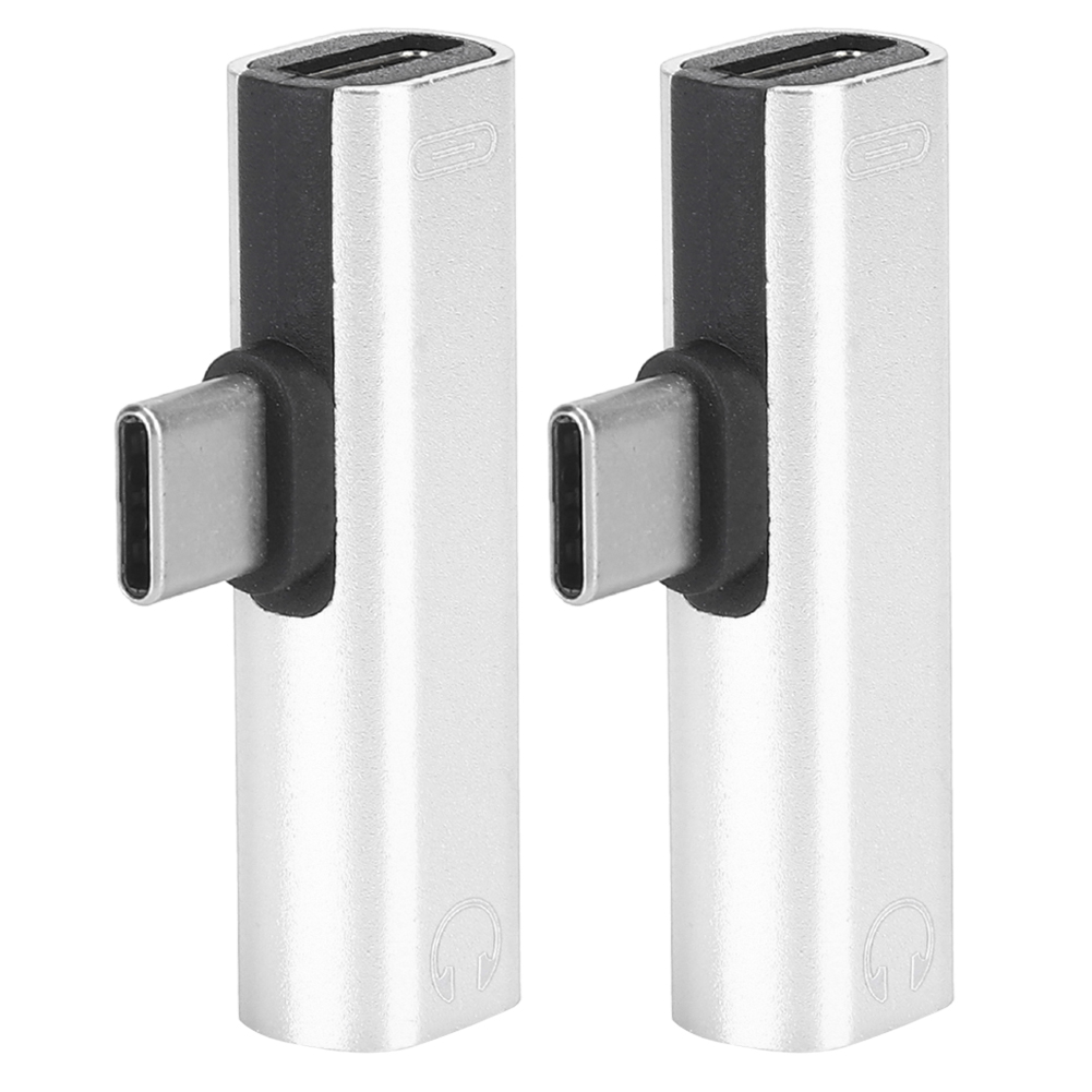 2-in-1-audiokabel (typ C Auf 3,5 Mm) Mit Kopfhörerladegerät Und Verteileradapter (silber)