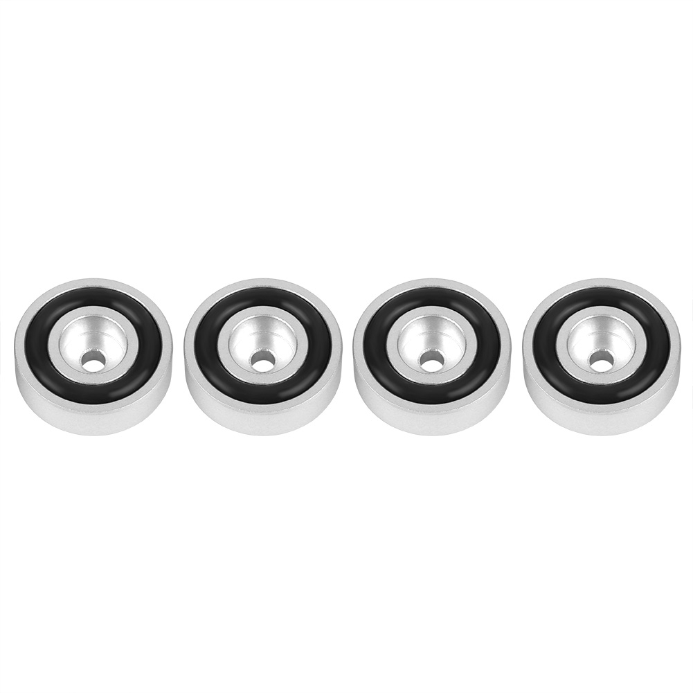 Satz Mit 4 Verstärkerfüßen Aus Aluminiumlegierung 30 X 10 Mm, Stoßdämpfer, Silberfarben.