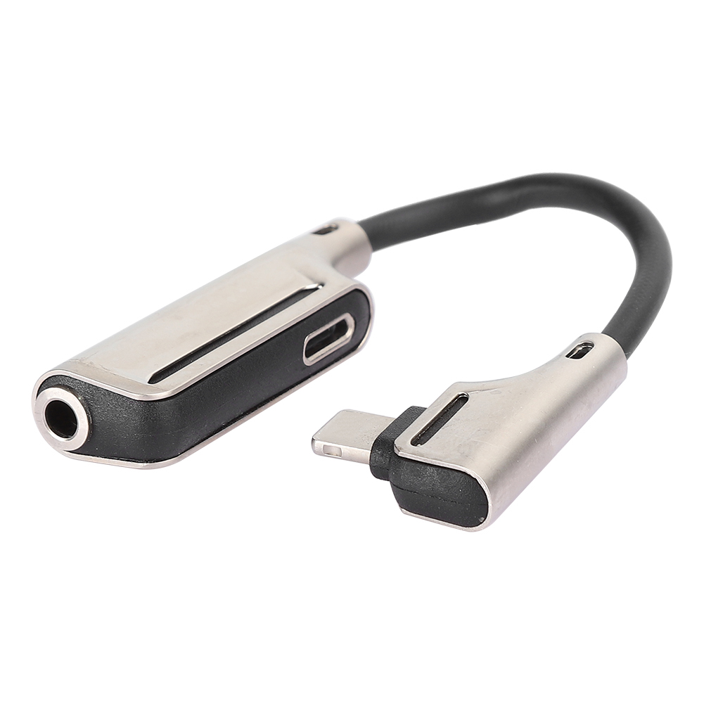2-in-1 Kopfhörer-ladeadapter Aus Aluminiumlegierung, Plug & Play, 3,5-mm-klinkenstecker Für Ios (silber)