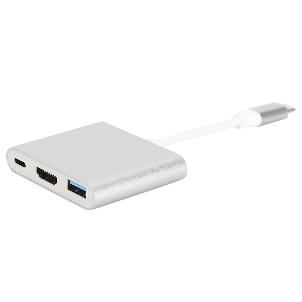 Usb-typ-c-zu-hdmi-3.1-konverter, Gehäuse Aus Aluminiumlegierung, Kompakt, Mehrere Anschlüsse, 1080p-kompatibel (silber)