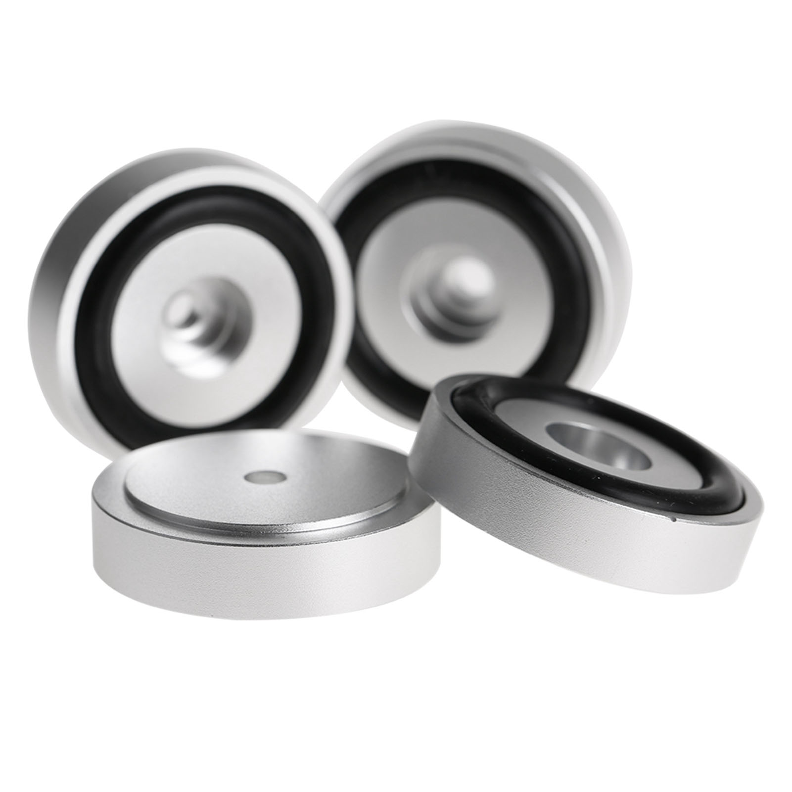 Satz Mit 4 Verstärkerhalterungen Aus 40 X 10 Mm Aluminiumlegierung, Eloxiert Und Sandgestrahlt – Silber