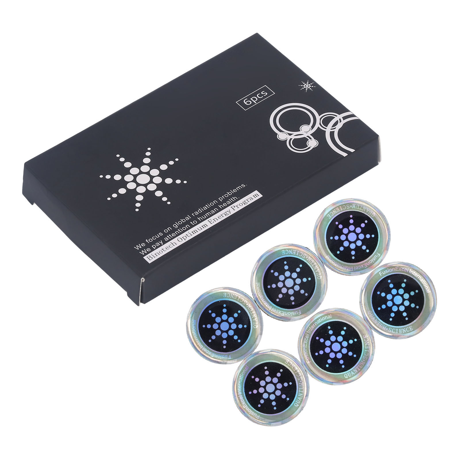Set Mit 6 Strahlenschutzaufklebern, Anti-strahlungs-pflastern Mit Negativen Ionen Für Elektronische Geräte, Silberfarben