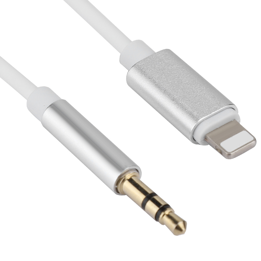 3,5-mm-klinkenstecker-audiokabel Für Auto, Lautsprecher, Telefon Und Kopfhörer (weiß/silber)