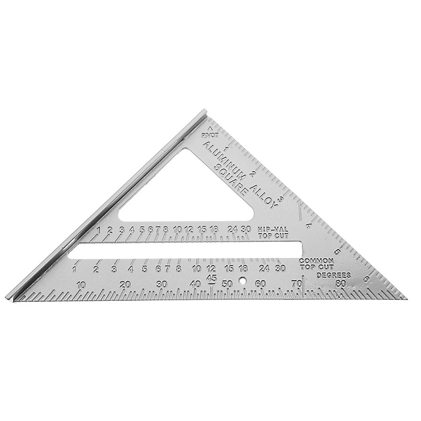 7-zoll-dreieckiger Multifunktionaler Zimmermannswinkel Aus Aluminiumlegierung Mit Metrischer Und Imperialer Skala Für Holzarbeiten (silber).