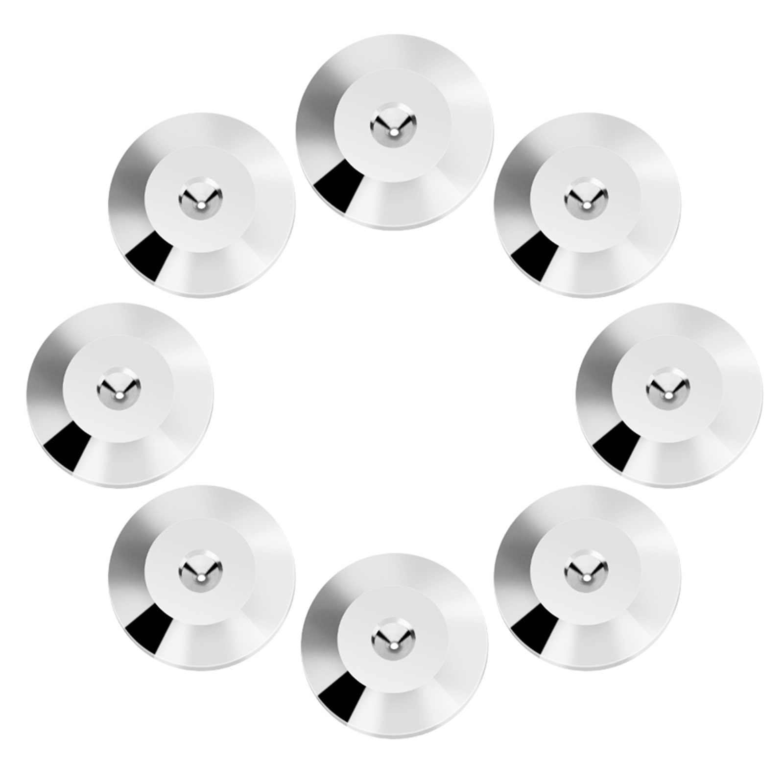 Set Mit 8 Universellen Stoßdämpfenden Kupferpads (25 X 4 Mm) Für Lautsprecher, Silberne Bodenscheiben