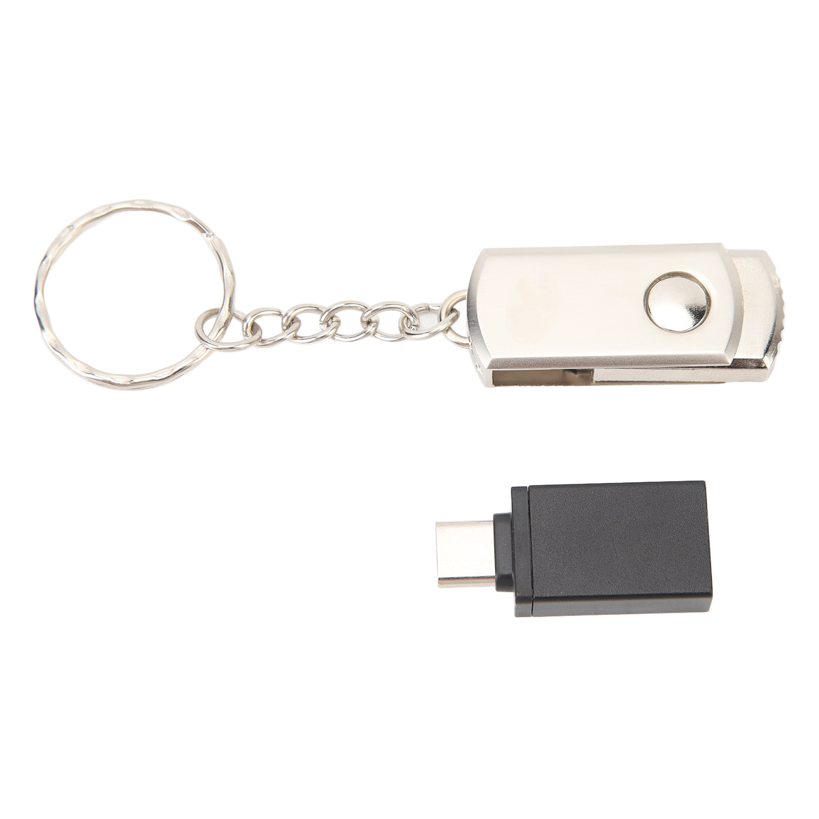 Schneller Usb 2.0-stick Mit Usb-auf-typ-c-adapter Für Laptops Und Tablets, Silber, 128 Gb