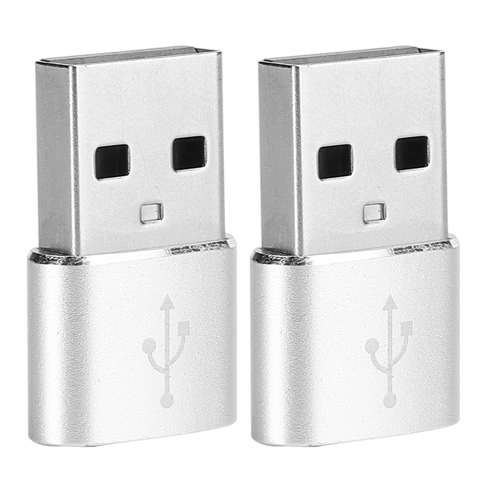 2 Usb-typ-c-auf-usb-adapter Aus Aluminiumlegierung Zum Laden, Synchronisieren Und Zur Datenübertragung (silber)