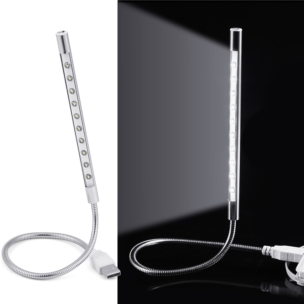 Tragbare Und Stylische Led-lampe Mit Hoher Leuchtkraft, 10er-pack, Usb, Silber, Für Pc/laptop