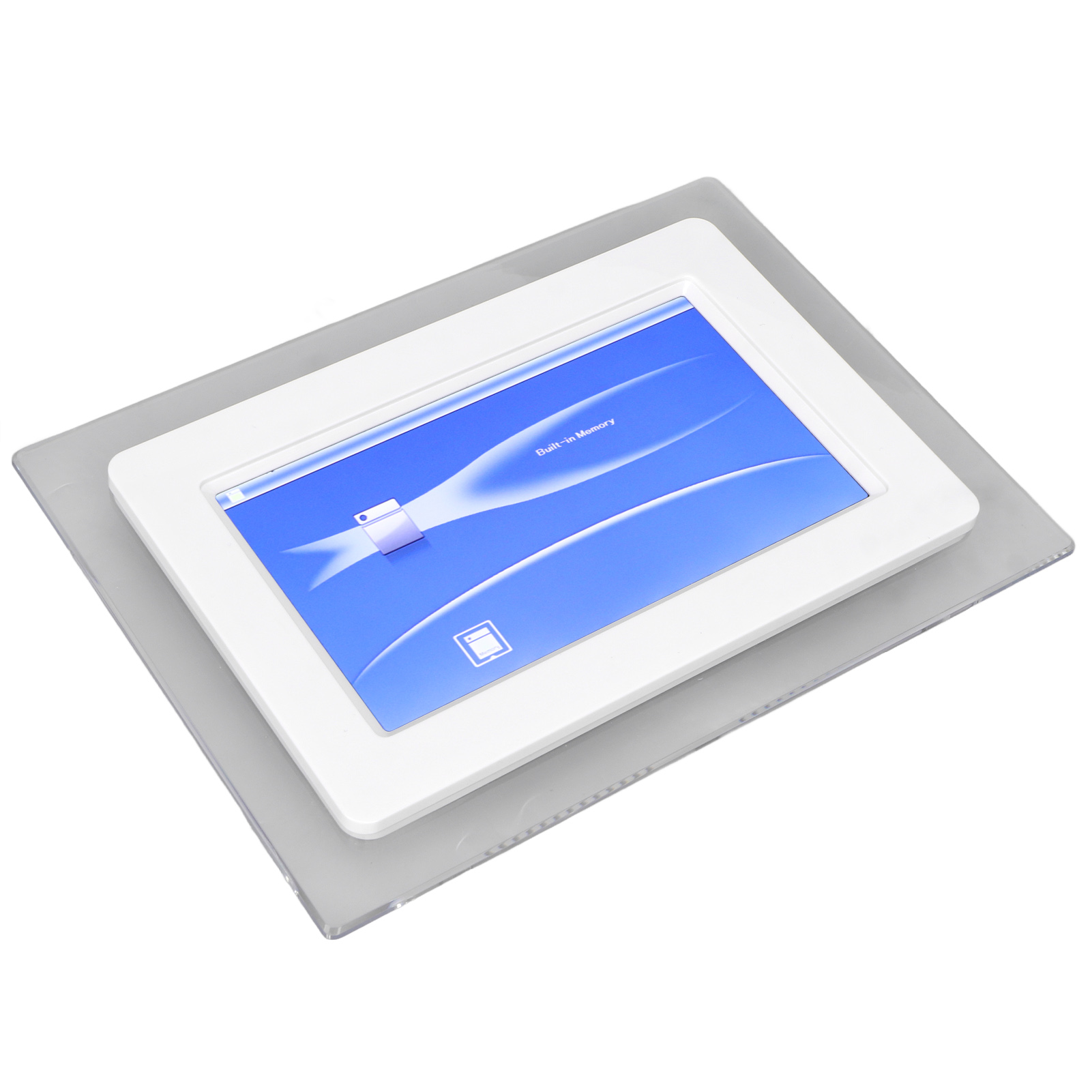Digitaler 7-zoll-bilderrahmen, 800 X 480 Pixel, Einzelfunktion, Rechtwinklig, Weiß, Eu-stecker 100–240 V