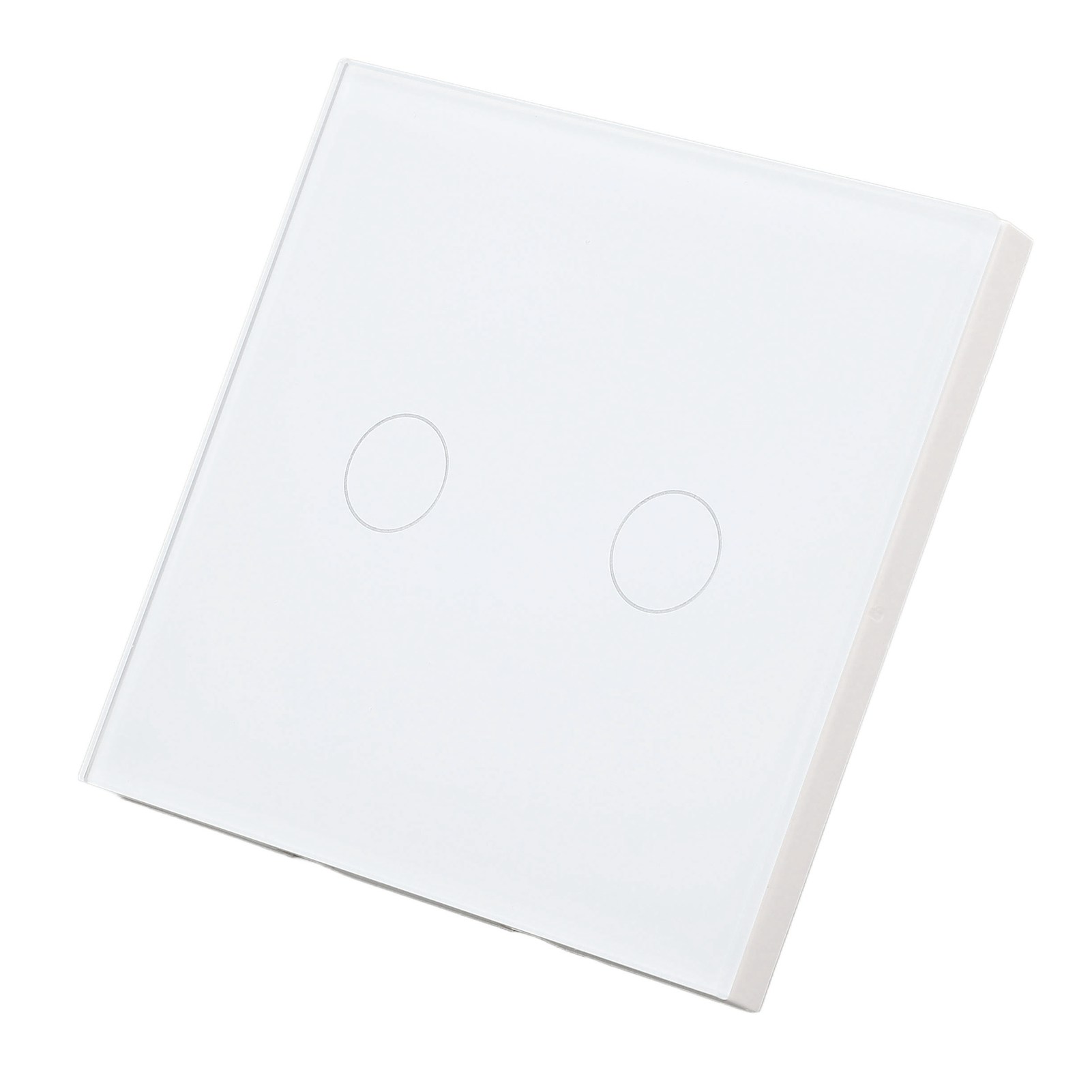 Doppelwandschalter Mit Kontrollleuchte, Bedienfeld Aus Gehärtetem Glas, Touchscreen, 110–240 V Wechselstrom, Weiß
