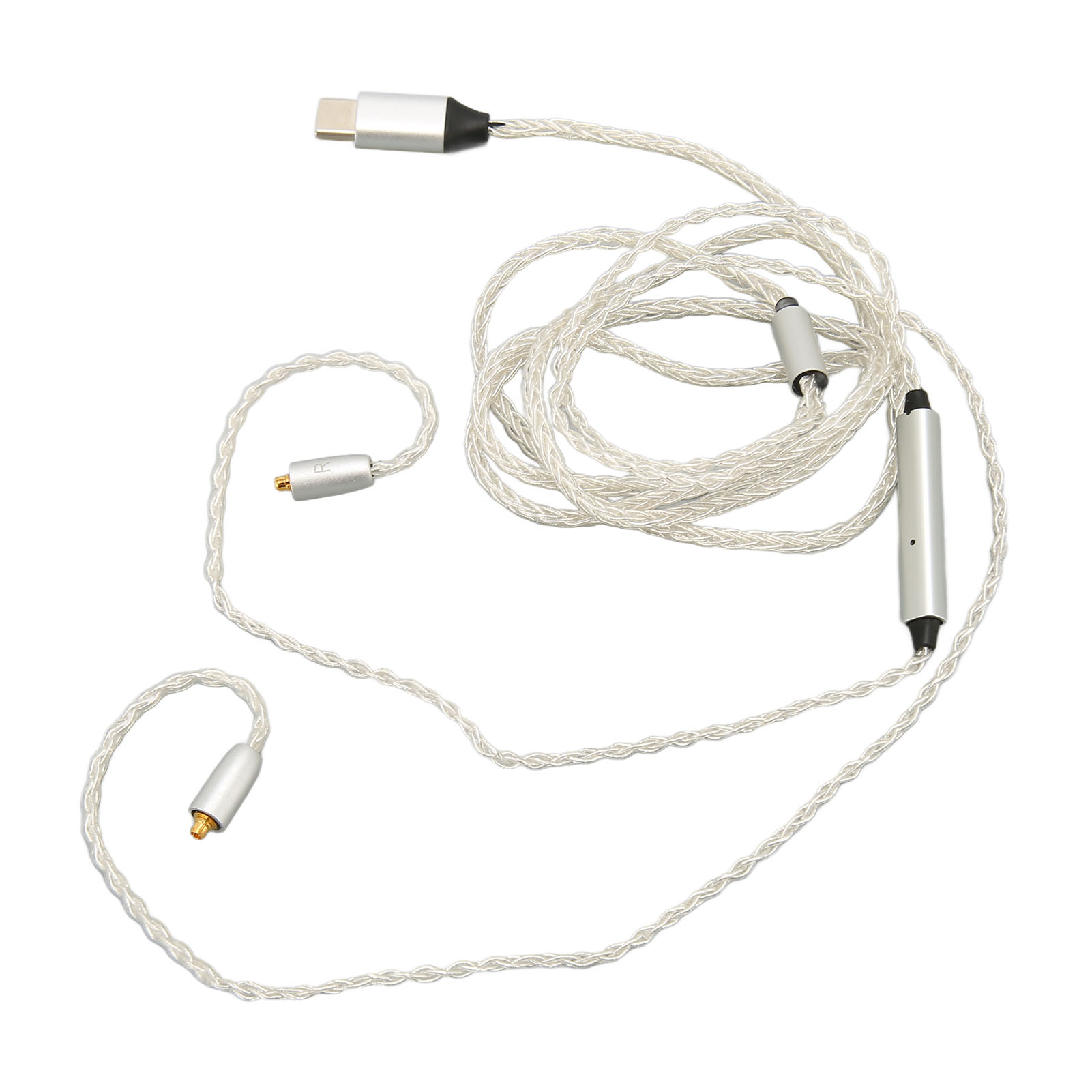 Ersatz-usb-c-auf-mmcx-kabel Für Kopfhörer Mit Mikrofon, Kompatibel Mit Den Modellen Se215, Se315, Se535, Se846 Und Ue900. Weiß, 1,2 M.