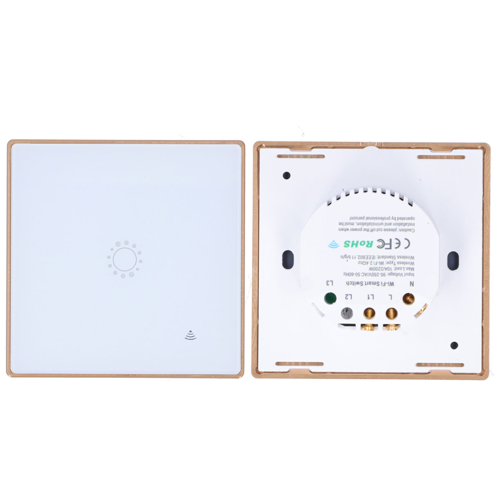 Weißer Smart-touch-schalter, Wlan-fernbedienung, Britischer Standard, 2200 W, 95–240 V Wechselstrom