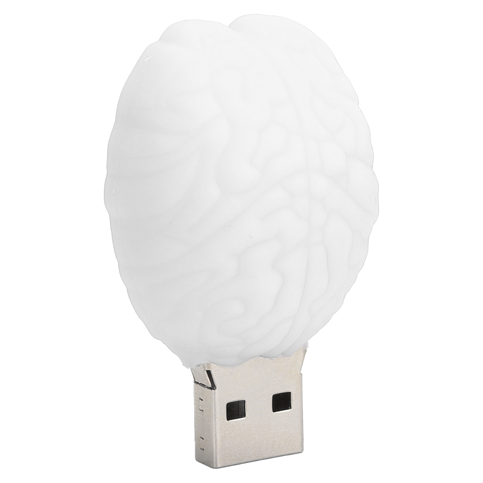 Usb-speicherstick 2.0, 64 Gb, Gehirn- Und Puppenmotiv, Weiß.