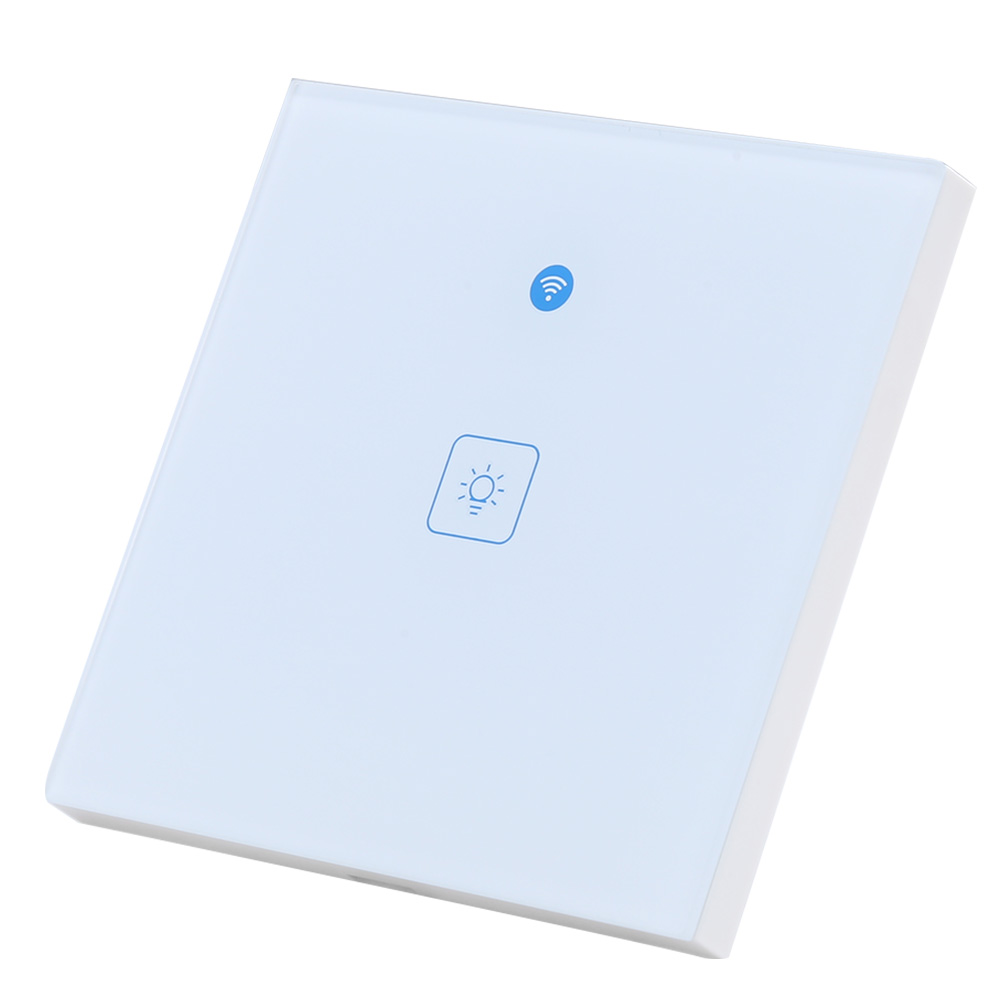Intelligenter Wlan-touch-wandschalter Mit Fernbedienung/sprachsteuerung, Eu-stecker 100–240 V, 1 Kanal