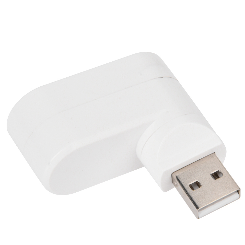 Mini-dreh-usb-2.0-hub Mit Splitteradapter Für Pc, Laptop Und Mac (weiß)