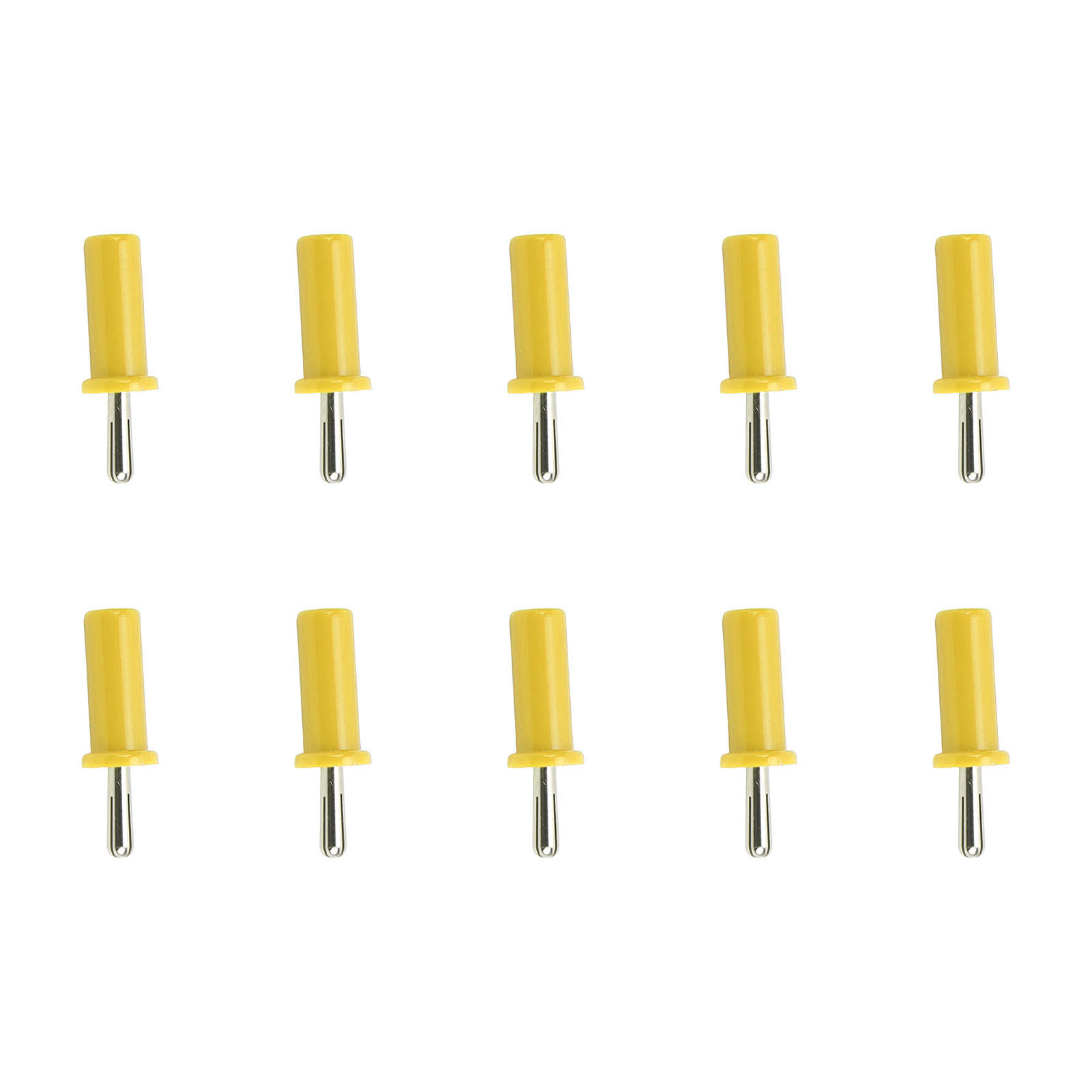 Packung Mit 10 Vergoldeten 4-mm-kreuzschlitz-bananensteckern Aus Messing Zum Löten, Für Lautsprecherkabel (gelb)