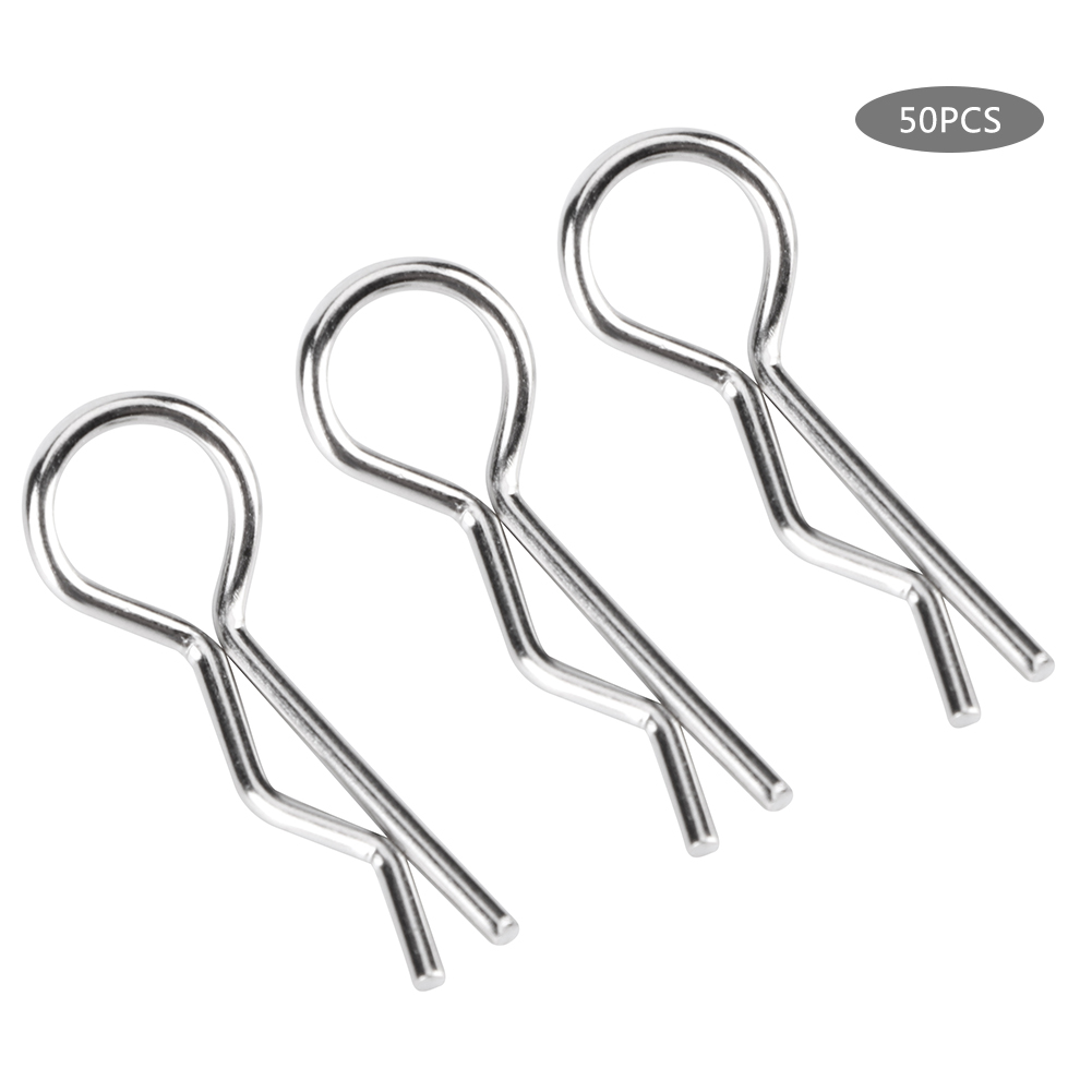 Packung Mit 50 R-förmigen Clips, Zubehör Für 1/10 Hsp Rc-autos, Silberfarben.