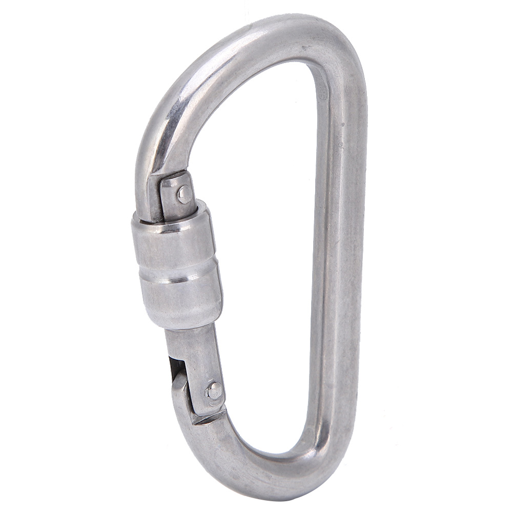 Edelstahl-karabiner Mit D-ring, Kletter- Und Wanderhaken, Reisehaken Für Outdoor-aktivitäten, Schnellverschluss Φ8×80
