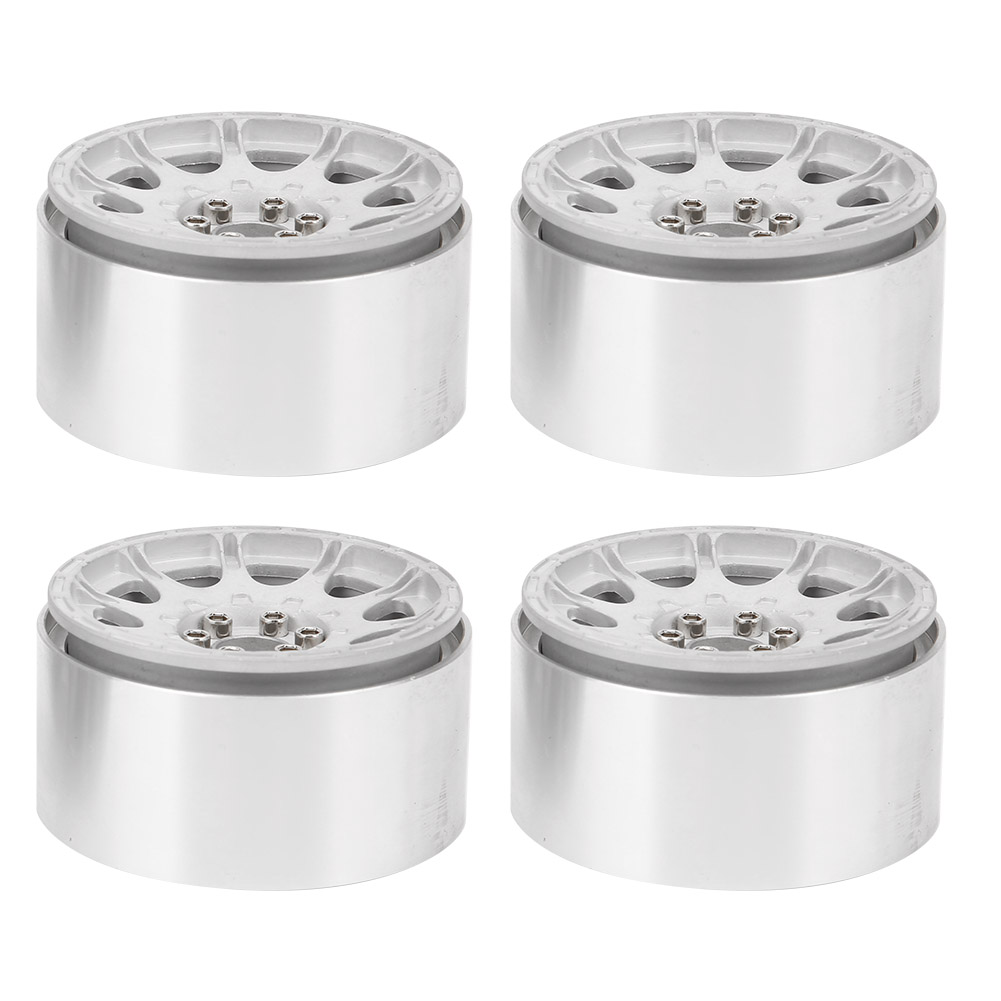 X 2,2 Zoll Große Radnaben Aus Aluminiumlegierung, Kompatibel Mit 1/10 Rc Crawler-autos Trx4, Scx10, 90046, D90 Und Trx6 (silber).