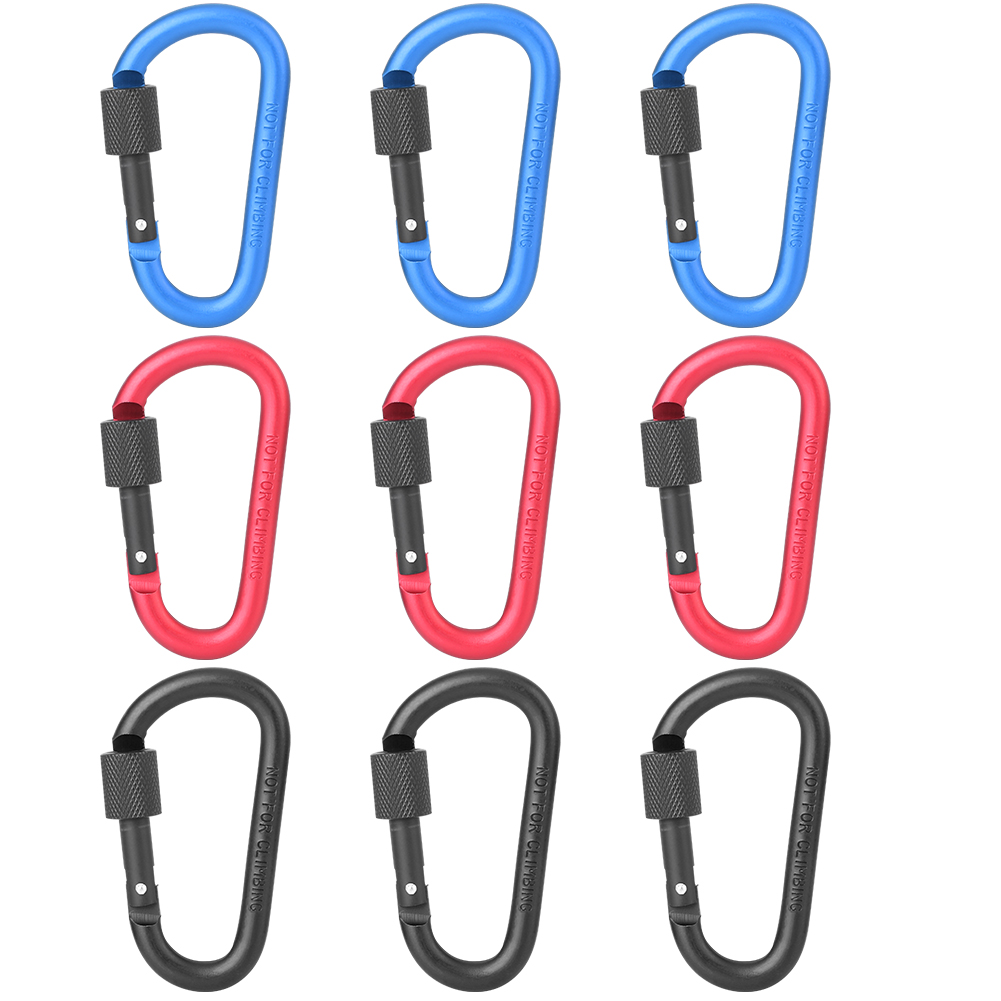 Set Mit 9 Dicken 8 Cm Karabinerhaken Aus Aluminiumlegierung Mit D-ring Für Rucksäcke