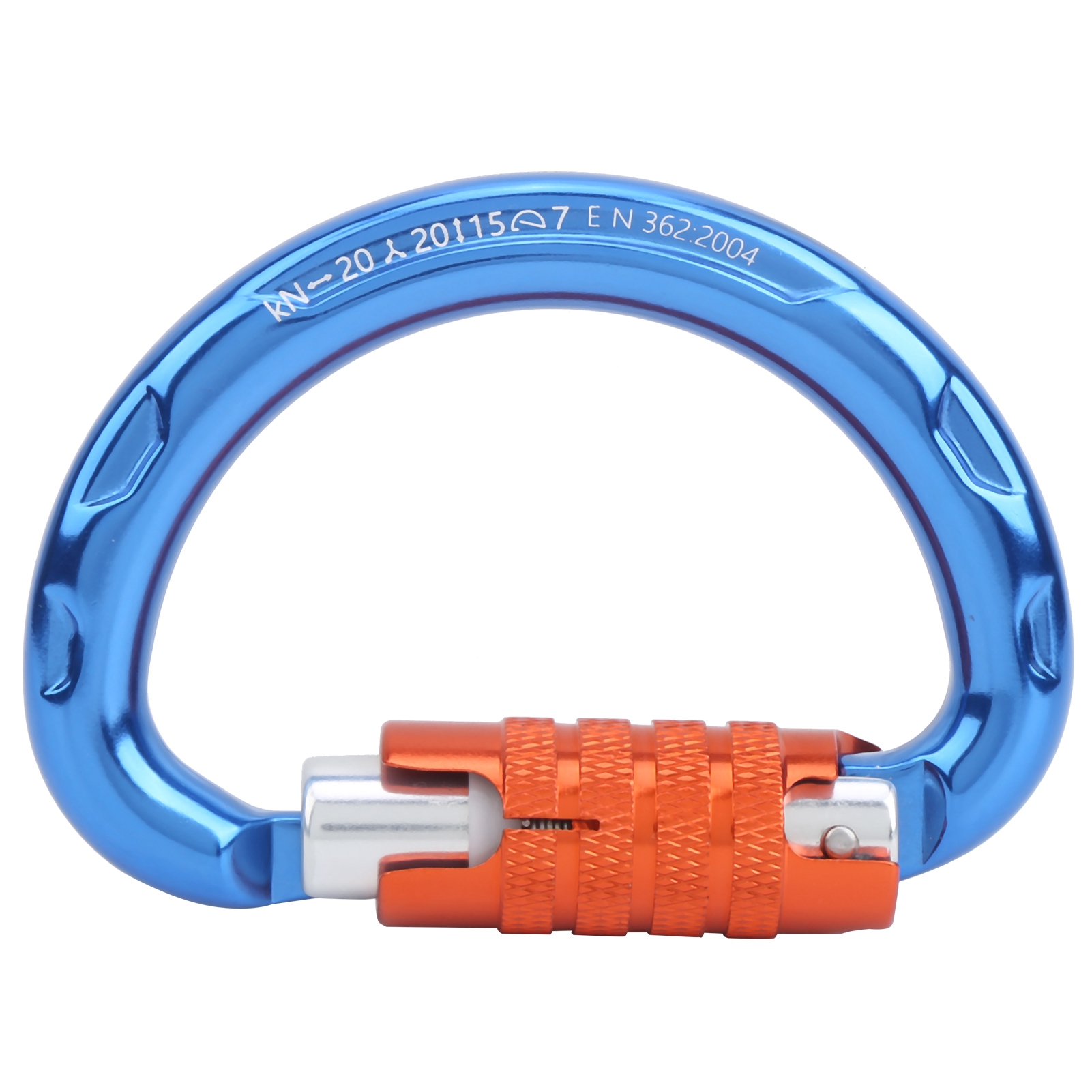 Halbkreisförmiger, Selbstsichernder Karabiner Für Bergsteigen Und Klettern, Aus Aluminium (blau)