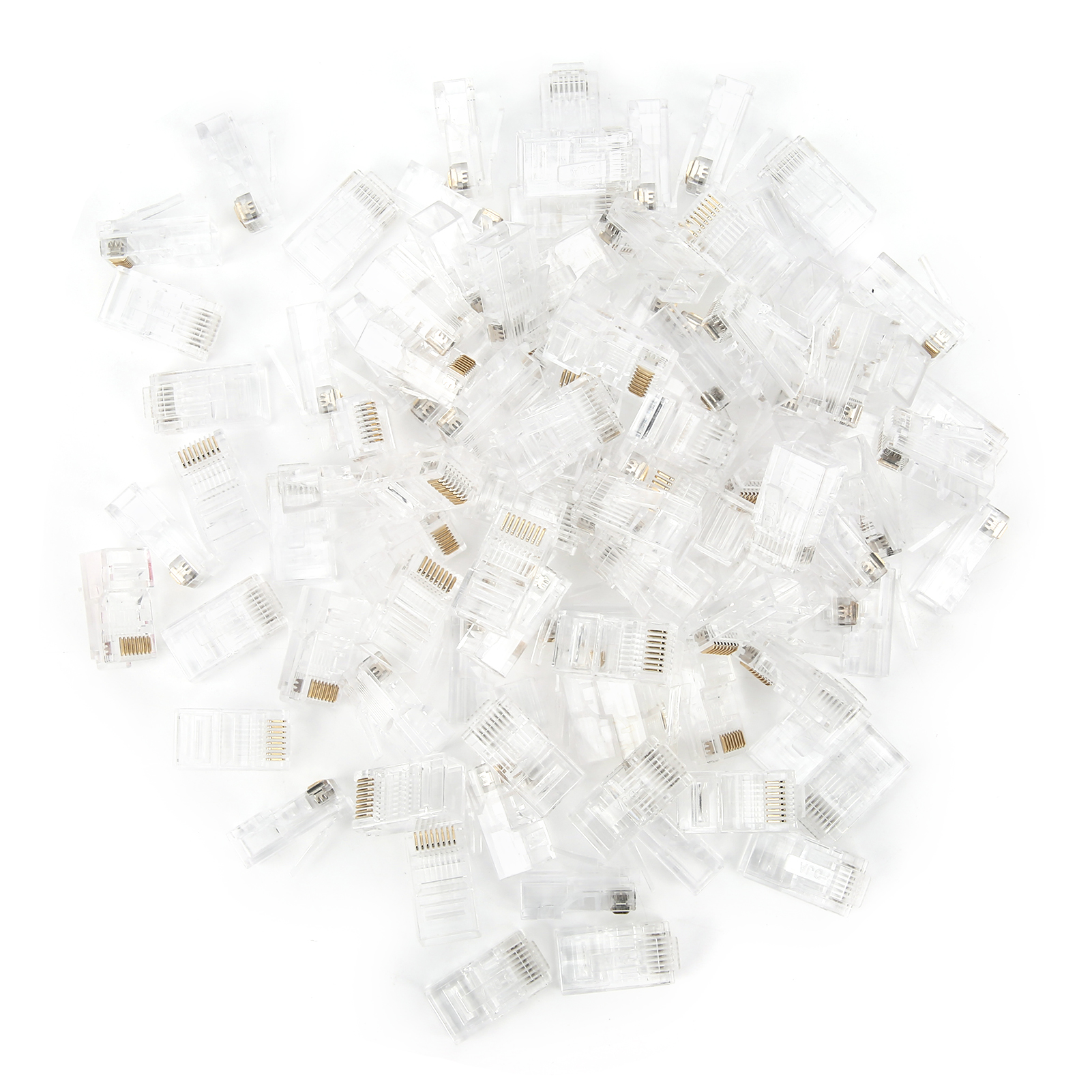 Packung Mit 100 Ungeschirmten, Modularen, Vergoldeten Cat5e Rj45-steckern Für Netzwerkkabel, Geeignet Für Gaming-computer Und Router.