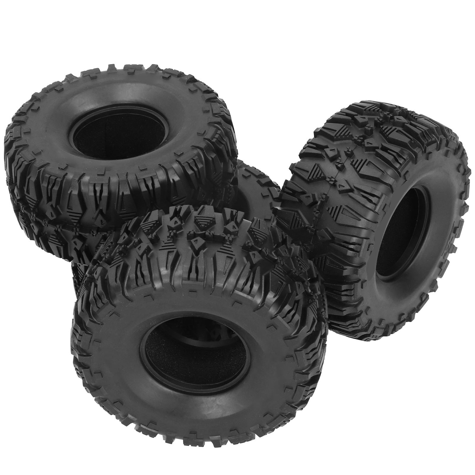 Satz Mit 4 135/62 Mm Gummireifen Für Rc-crawler-cars, Mit Schaumstoffeinlage Und Diamant- Und Fackelmuster.